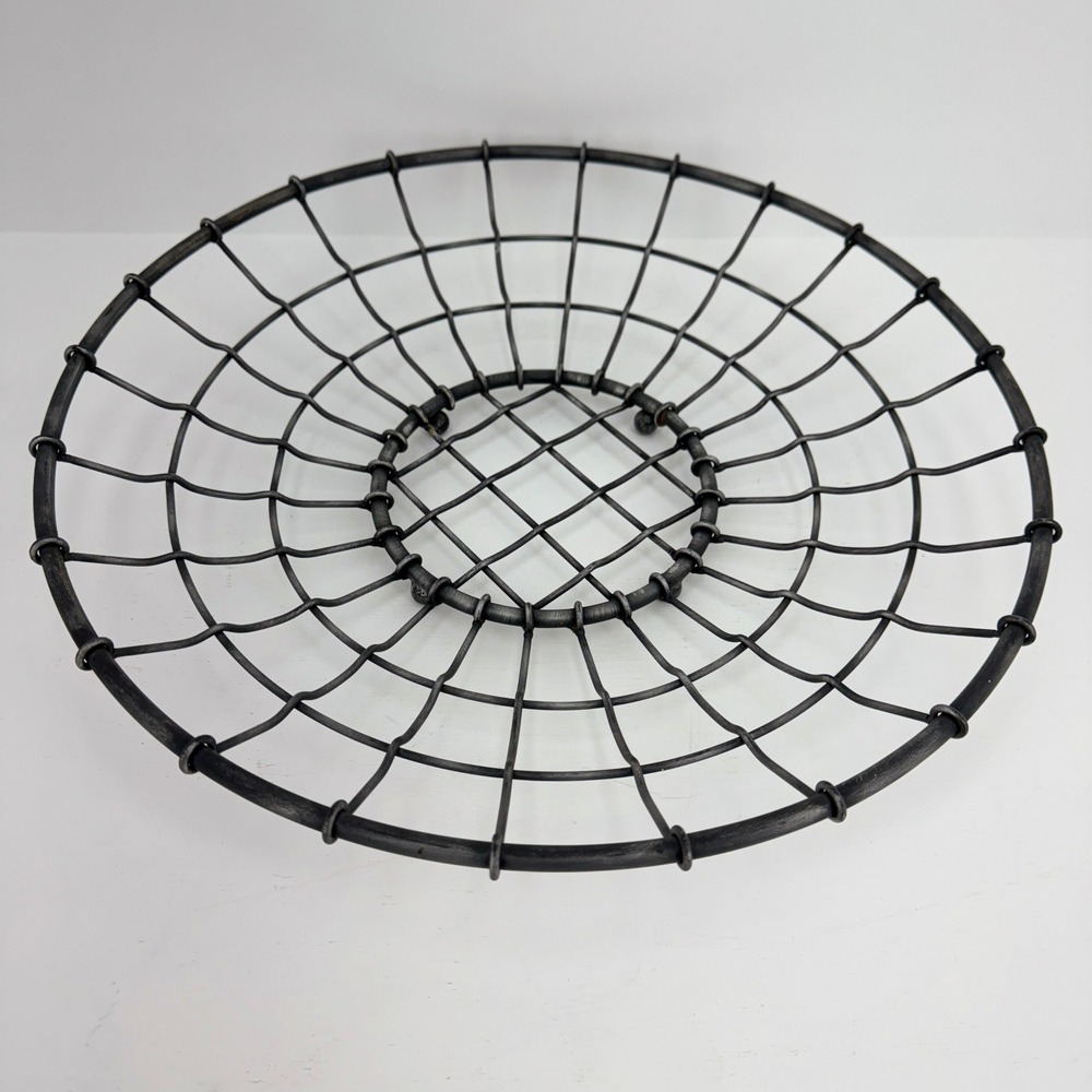 Unbranded‎ Wire Basket Home Decor OS Gray Good Industrial Footed Shallow Bowl